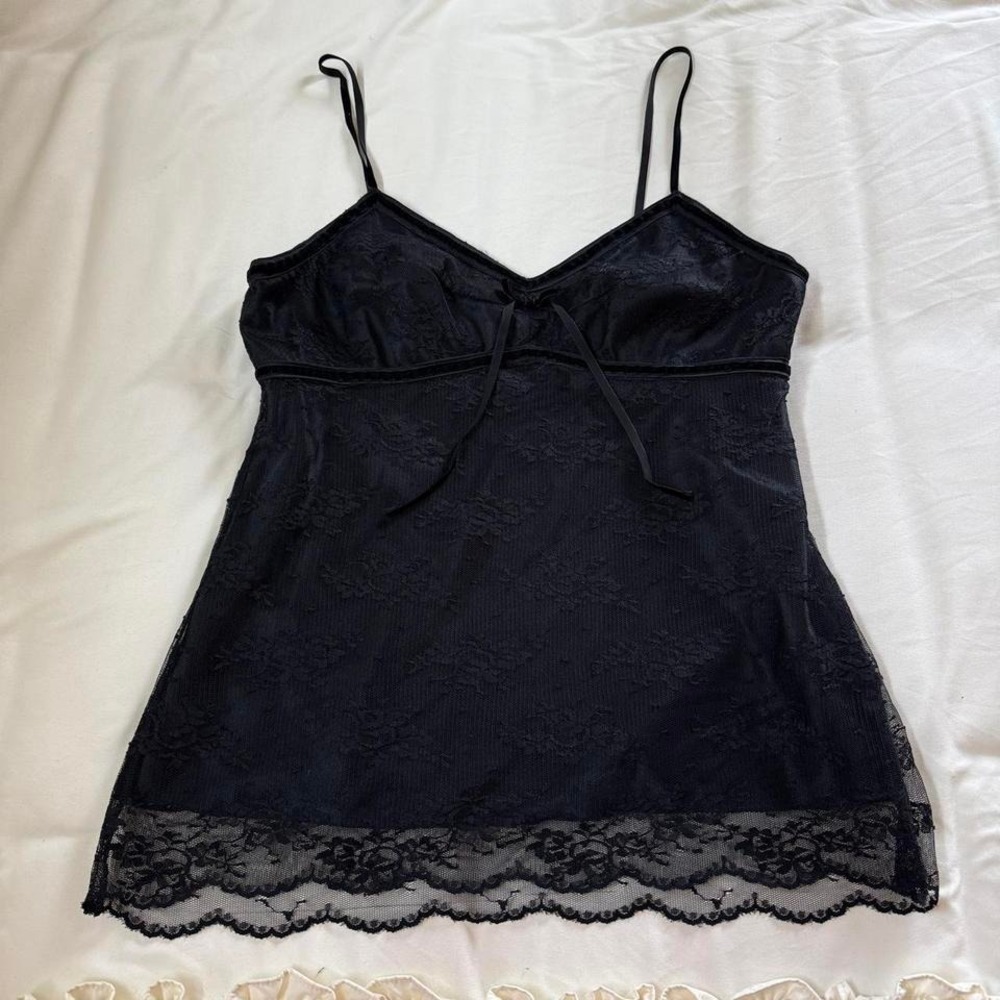black lace cami  Y2K black lace‎ cami George size large